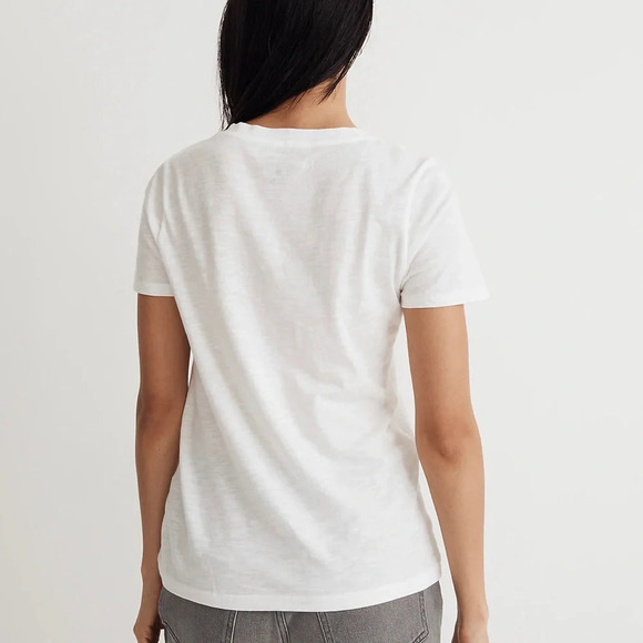 Madewell White Whisper Cotton V-Neck Tee Shirt Top Size XXS - Picture 3 of 5